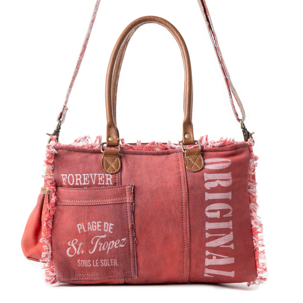 Mother's Coastal Steel Upcycled Tote in Red