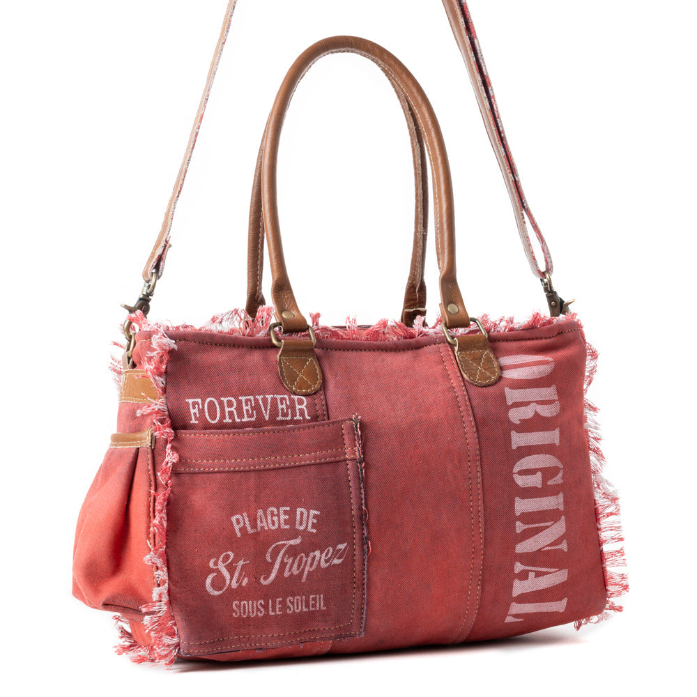 Mother's Coastal Steel Upcycled Tote in Red
